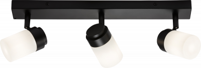 230V IP44 G9 Triple Bar Spotlight with Frosted Glass - Matt Black