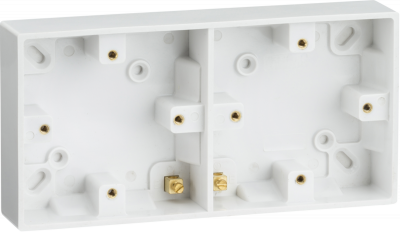 Dual 25mm Pattress Box with Earth Terminal