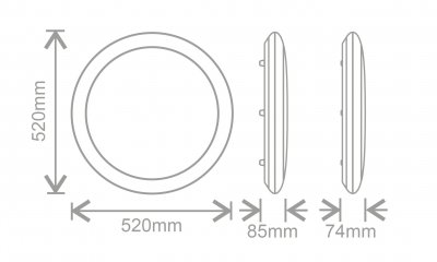Meola 40W Large Ultra Slim LED Bulkhead With Built-in Emergency