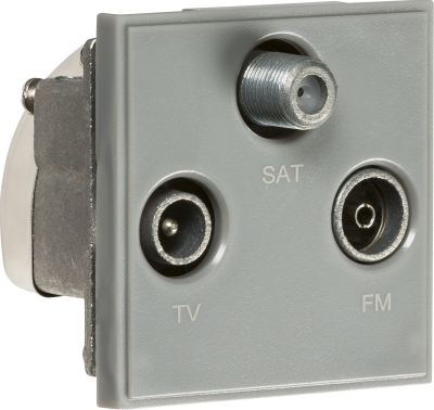 Triplexed TV /FM DAB/ SAT TV Outlet Module 50 x 50mm - Grey