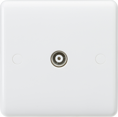 Curved Edge Coax TV Outlet (non-isolated)