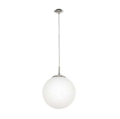 Pendant Light Steel Satin Nickel / Glass Opal-matt White - RONDO