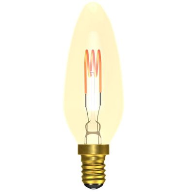 4W LED Vintage Soft Coil Vertical Filament Candle - SES, Amber, 1800K