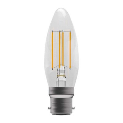 Aztex 4W LED CRI90 Filament Candle Dimmable - BC, Clear, 2200K