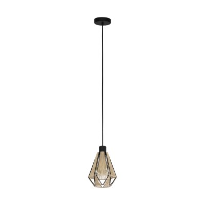 Pendant Light Steel Black / Fabric Natural - ADWICKLE