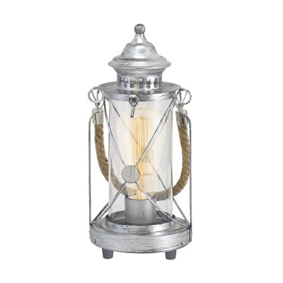 Table Light Steel Silver-antique / Glass Clear - BRADFORD