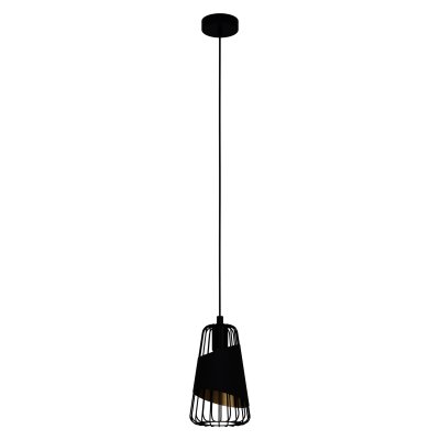 Pendant Light Steel Black / Steel, Fabric Black, Gold - AUSTELL
