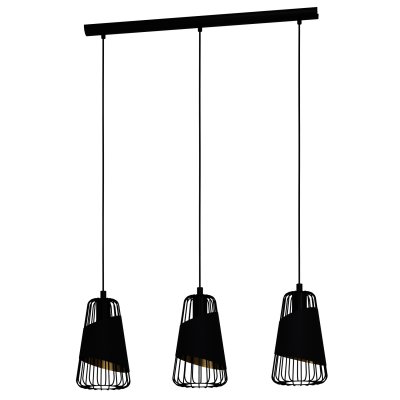 Pendant Light Steel Black / Steel, Fabric Black, Gold - AUSTELL