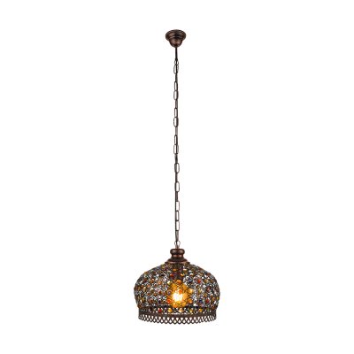 Pendant Light Steel Copper-coloured Antique / Glass Coloured - JADIDA
