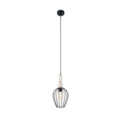 Pendant Light Steel, Wood Black, Brown - NORHAM