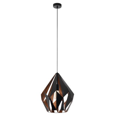 Pendant Light Steel Black, Copper - CARLTON 1
