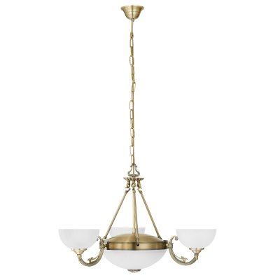 Pendant Light Cast Metal Bronzed / Satin Glass White - SAVOY