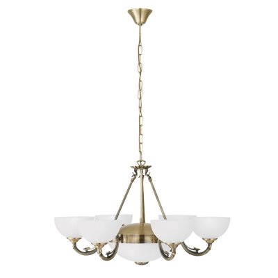 Pendant Light Cast Metal Bronzed / Satin Glass White - SAVOY
