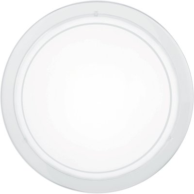 Wall / Ceiling Light Steel White / Glass Painted White, Clear - PLANET 1
