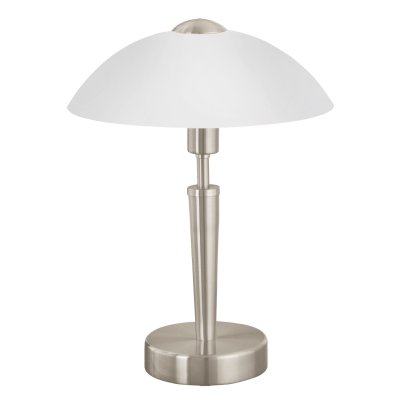 Table Light Steel Satin Nickel / Satin Glass White - SOLO 1