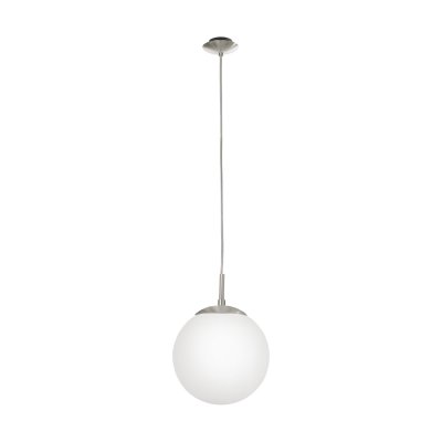 Pendant Light Steel Satin Nickel / Glass Opal-matt White - RONDO