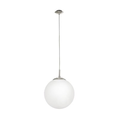 Pendant Light Steel Satin Nickel / Glass Opal-matt White - RONDO