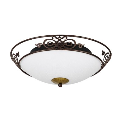 Wall / Ceiling Light Steel Antique-brown, Gold / Glass Chalked Beige - MESTRE
