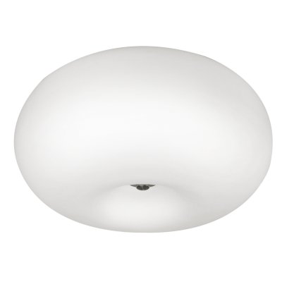 Wall / Ceiling Light Steel Satin Nickel / Glass Opal-matt White - OPTICA