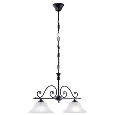 Pendant Light Steel Black / Glass Alabaster White - MURCIA