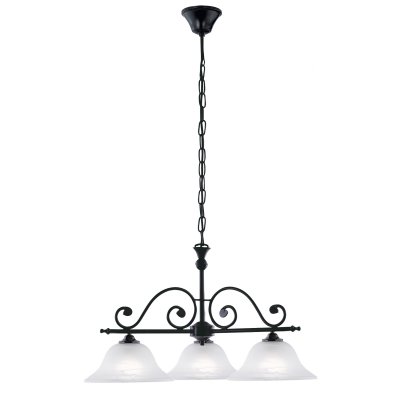 Pendant Light Steel Black / Glass Alabaster White - MURCIA