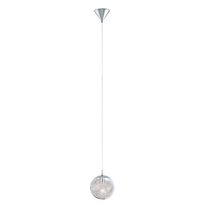 Pendant Light Steel Chrome / Glass, Aluminium Clear, Aluminium - LUBERIO