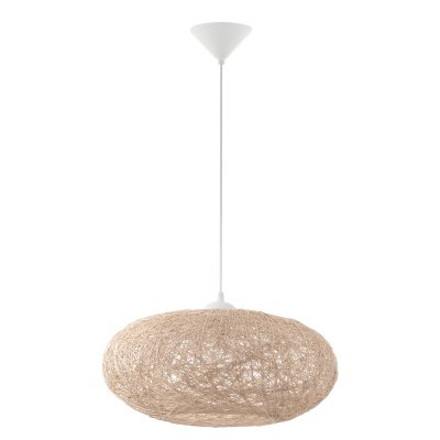 Pendant Light Plastic White / Paper Threads Beige - CAMPILO