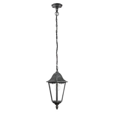 Pendant Light Cast Aluminium Black, Silver-patina / Glass Clear - NAVEDO