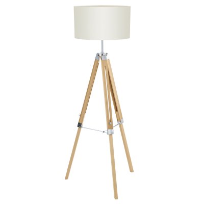 Floor Light Wood, Steel Natural / Fabric Beige - LANTADA