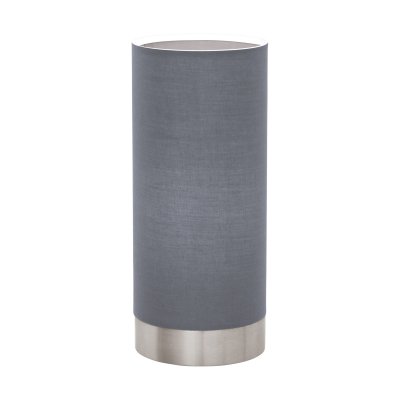 Table Light Steel Satin Nickel / Fabric Grey - PASTERI