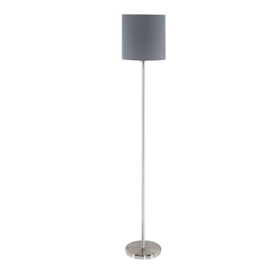 Floor Light Steel Satin Nickel / Fabric Grey - PASTERI