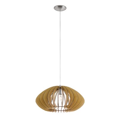 Pendant Light Steel Satin Nickel / Wood Maple - COSSANO 2