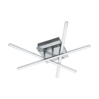 Wall / Ceiling Light Steel Chrome / Plastic White - LASANA 1