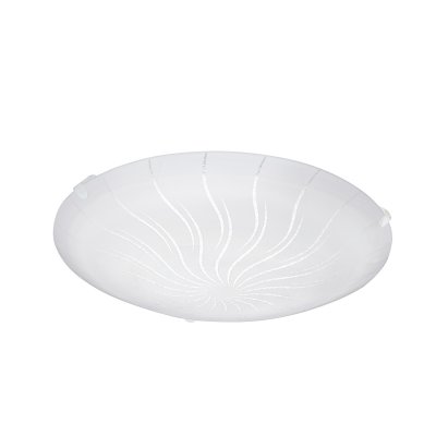 Wall / Ceiling Light Steel White / Glass Granille White, Clear - MARGITTA 1