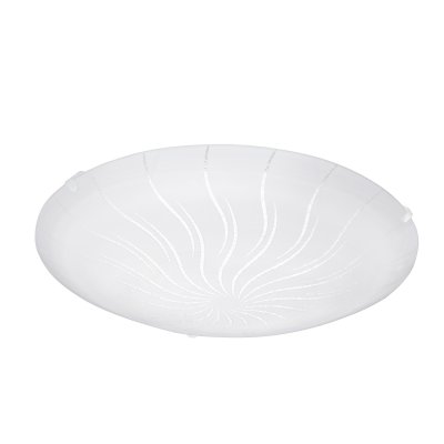 Wall / Ceiling Light Steel White / Glass Granille White, Clear - MARGITTA 1
