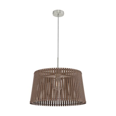 Pendant Light Steel Satin Nickel / Wood Brown - SENDERO