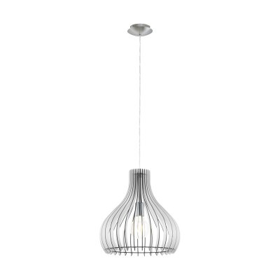 Pendant Light Steel Satin Nickel / Wood White - TINDORI