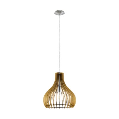 Pendant Light Steel Satin Nickel / Wood Maple - TINDORI