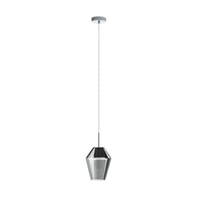 Pendant Light Steel Chrome / Smoked Glass Black-transparent - MURMILLO