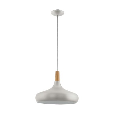 Pendant Light Steel Brushed Silver / Wood Brown - SABINAR
