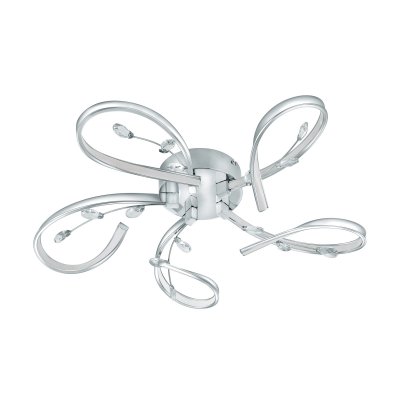 Wall / Ceiling Light Aluminium, Steel Chrome / Plastic, Brilliant Glass White, Clear - VALLEMARE