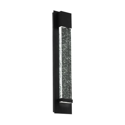 Wall Light Aluminium Black / Glass With Air Inclusions Clear - VILLAGRAZIA