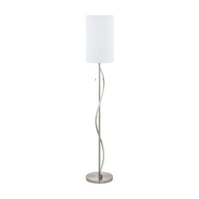 Floor Light Steel, Aluminium Satin Nickel, Aluminium / Fabric White - ESPARTAL