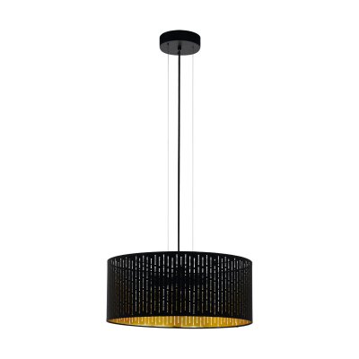 Pendant Light Steel Black / Fabric With Cut-outs Black, Gold - VARILLAS
