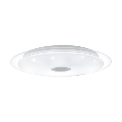 Wall / Ceiling Light Steel White, Transparent / Plastic With Crystal Effect White, Chrome - LANCIANO 1