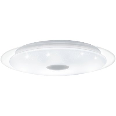 Wall / Ceiling Light Steel White, Transparent / Plastic With Crystal Effect White, Chrome - LANCIANO 1