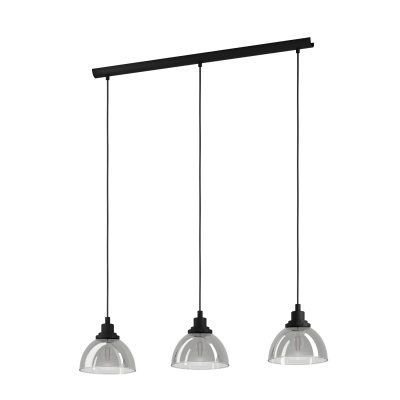 Pendant Light Steel Black / Glass Vaporized Black-transparent - BELESER