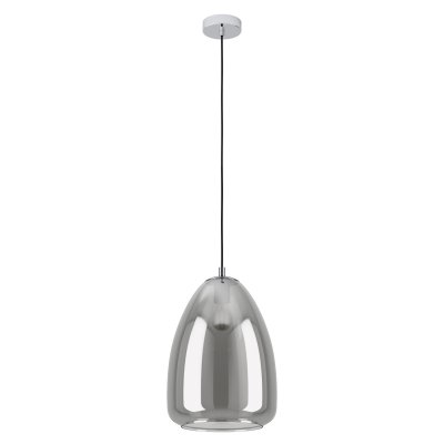Pendant Light Steel Chrome / Glass Vaporized Black-transparent - ALOBRASE