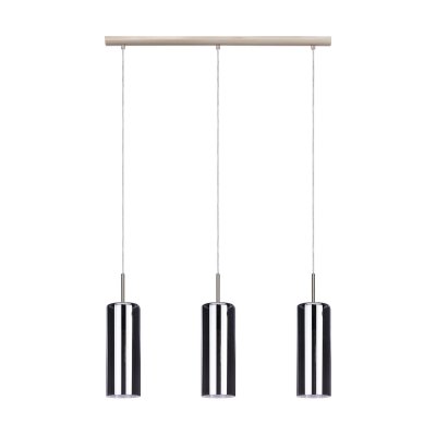 Pendant Light Steel Satin Nickel / Glass Vaporized Black-transparent - SELVINO