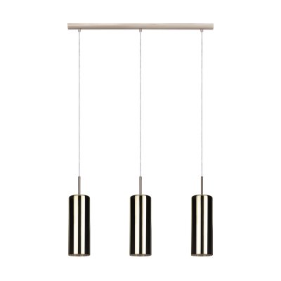 Pendant Light Steel Satin Nickel / Glass Vaporized Gold Color - SELVINO